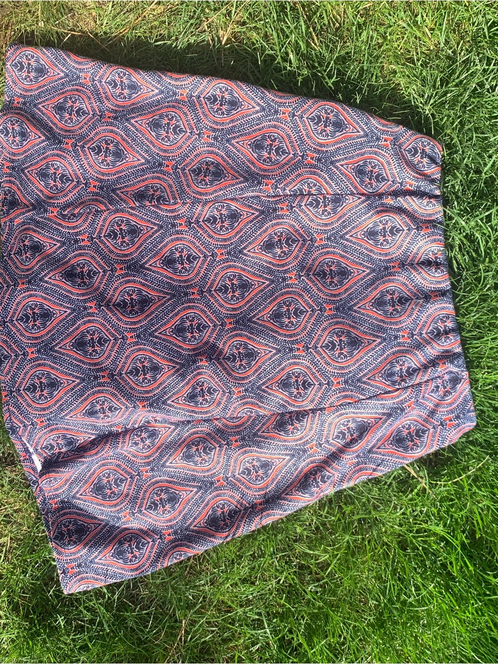 renee.c Navy and Ted, paisley floral pattern a-line skater skirt. Polyester